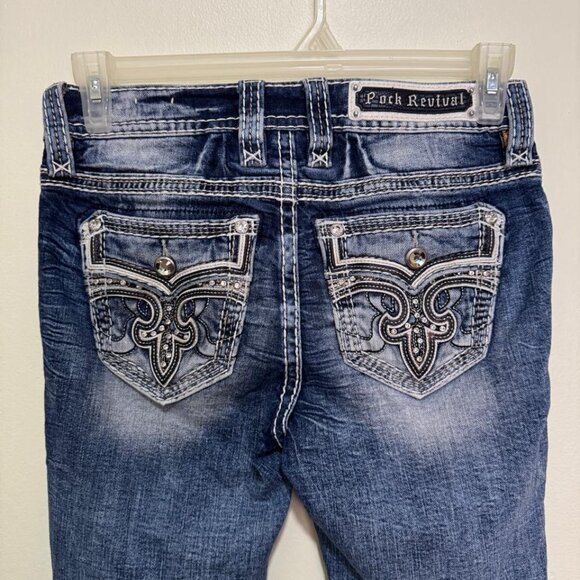 Rock Revival Peacoat Ankle Mid-Rise Skinny Stretch Jean Size 26 - Picture 13 of 16